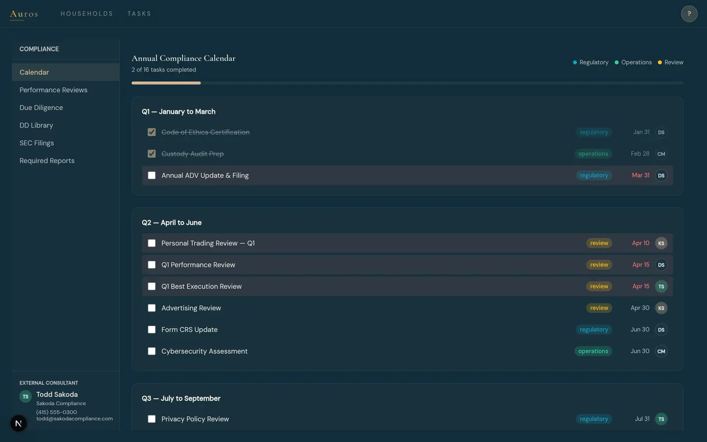 Auros — Compliance Module